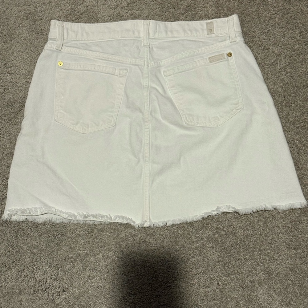 7 FOR ALL MANKIND Denim White A-Line Skirt Size:28 - Picture 6 of 10